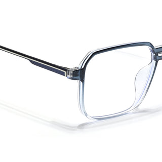 Eyejack Essentials Blue & Clear Square Eyeglasses for Men & Women (B03FCL1391-C4)