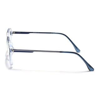 Eyejack Essentials Blue & Clear Square Eyeglasses for Men & Women (B03FCL1391-C4)