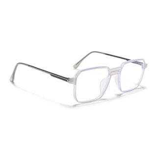 Eyejack Essentials Transparent Grey Square Eyeglasses for Men & Women (B03FCL1392-C5)