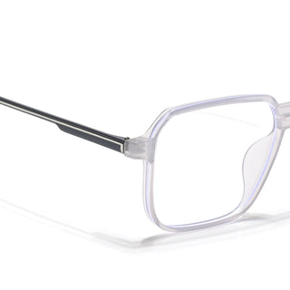 Eyejack Essentials Transparent Grey Square Eyeglasses for Men & Women (B03FCL1392-C5)