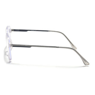 Eyejack Essentials Transparent Grey Square Eyeglasses for Men & Women (B03FCL1392-C5)