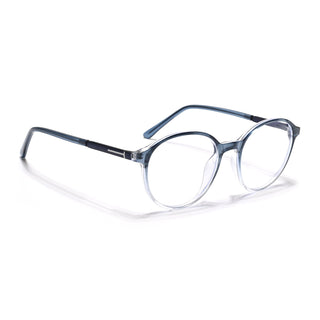 Eyejack Essentials Blue & Clear Round Eyeglasses for Men & Women (B04FCL1398-C4)