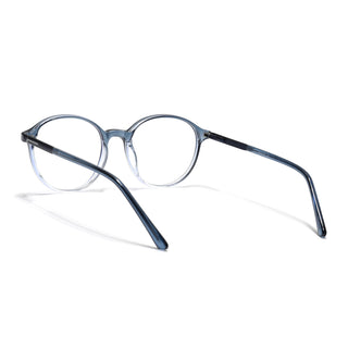 Eyejack Essentials Blue & Clear Round Eyeglasses for Men & Women (B04FCL1398-C4)