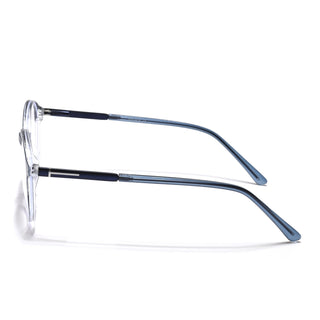 Eyejack Essentials Blue & Clear Round Eyeglasses for Men & Women (B04FCL1398-C4)