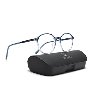 Eyejack Essentials Blue & Clear Round Eyeglasses for Men & Women (B04FCL1398-C4)