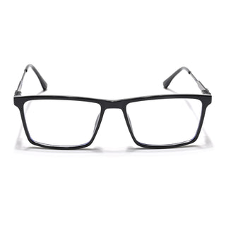 Eyejack Essentials Shine Black Rectangle Eyeglasses for Men & Women (B05FCL1402-C1)