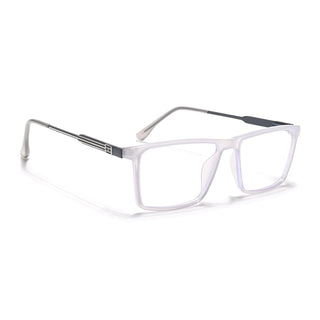 Eyejack Essentials Transparent Grey Rectangle Eyeglasses for Men & Women (B05FCL1406-C5)