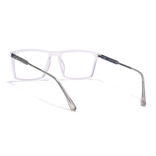 Eyejack Essentials Transparent Grey Rectangle Eyeglasses for Men & Women (B05FCL1406-C5)