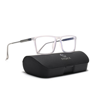 Eyejack Essentials Transparent Grey Rectangle Eyeglasses for Men & Women (B05FCL1406-C5)