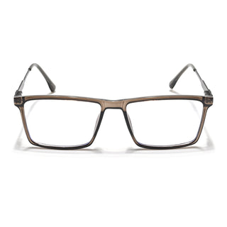 Eyejack Essentials Brown Rectangle Eyeglasses for Men & Women (B05FCL1408-C7)