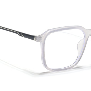 Eyejack Essentials Transparent Grey Square Eyeglasses for Men & Women (B06FCL1413-C5)