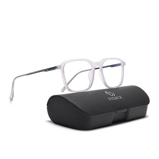 Eyejack Essentials Transparent Grey Square Eyeglasses for Men & Women (B06FCL1413-C5)