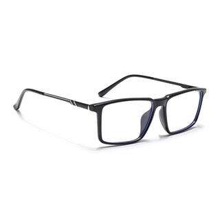 Eyejack Essentials Shine Black Rectangle Eyeglasses for Men & Women (B08FCL1423-C1)