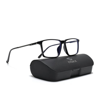 Eyejack Essentials Shine Black Rectangle Eyeglasses for Men & Women (B08FCL1423-C1)