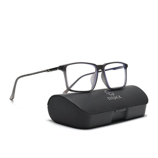 Eyejack Essentials Matt Grey Rectangle Eyeglasses for Men & Women (B08FCL1424-C2)