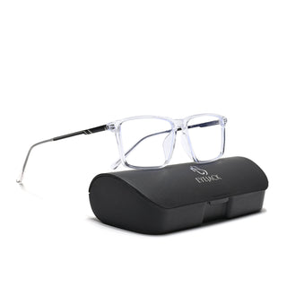 Eyejack Essentials Transparent Rectangle Eyeglasses for Men & Women (B08FCL1425-C3)