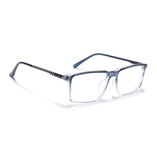 Eyejack Essentials Blue & Clear Rectangle Eyeglasses for Men & Women (B08FCL1426-C4)