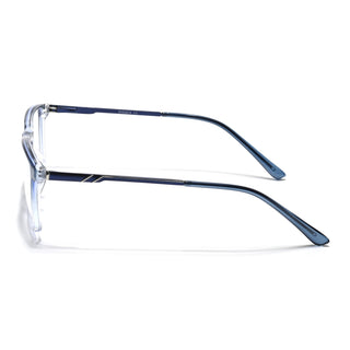 Eyejack Essentials Blue & Clear Rectangle Eyeglasses for Men & Women (B08FCL1426-C4)