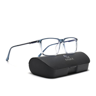 Eyejack Essentials Blue & Clear Rectangle Eyeglasses for Men & Women (B08FCL1426-C4)