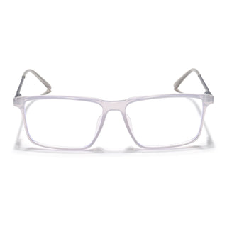 Eyejack Essentials Transparent Grey Rectangle Eyeglasses for Men & Women (B08FCL1427-C5)