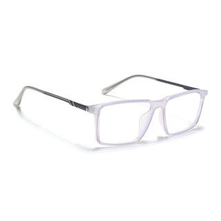 Eyejack Essentials Transparent Grey Rectangle Eyeglasses for Men & Women (B08FCL1427-C5)