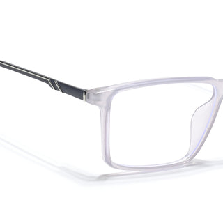 Eyejack Essentials Transparent Grey Rectangle Eyeglasses for Men & Women (B08FCL1427-C5)