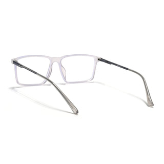 Eyejack Essentials Transparent Grey Rectangle Eyeglasses for Men & Women (B08FCL1427-C5)