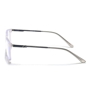 Eyejack Essentials Transparent Grey Rectangle Eyeglasses for Men & Women (B08FCL1427-C5)