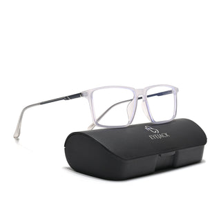 Eyejack Essentials Transparent Grey Rectangle Eyeglasses for Men & Women (B08FCL1427-C5)