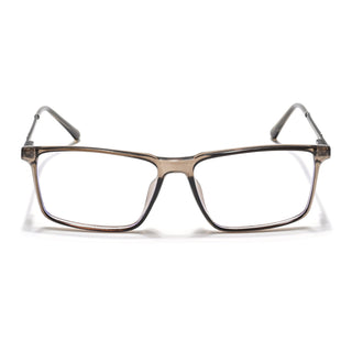 Eyejack Essentials Brown Rectangle Eyeglasses for Men & Women (B08FCL1429-C7)