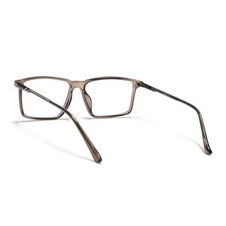 Eyejack Essentials Brown Rectangle Eyeglasses for Men & Women (B08FCL1429-C7)