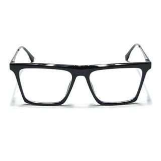 Eyejack Essentials Shine Black Square Eyeglasses for Men & Women (B09FCL1430-C1)