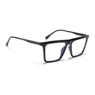 Eyejack Essentials Shine Black Square Eyeglasses for Men & Women (B09FCL1430-C1)