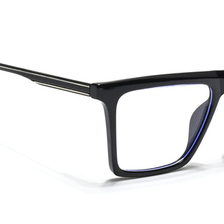 Eyejack Essentials Shine Black Square Eyeglasses for Men & Women (B09FCL1430-C1)