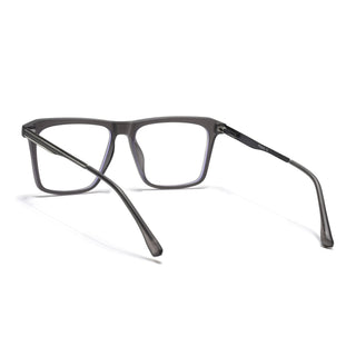 Eyejack Essentials Matt Grey Square Eyeglasses for Men & Women (B09FCL1431-C2)