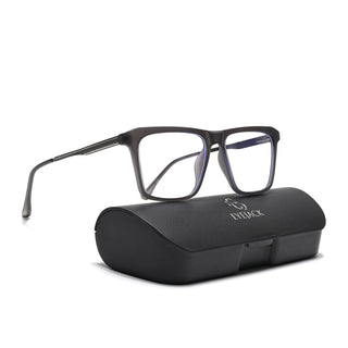 Eyejack Essentials Matt Grey Square Eyeglasses for Men & Women (B09FCL1431-C2)