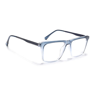 Eyejack Essentials Blue & Clear Square Eyeglasses for Men & Women (B09FCL1433-C4)