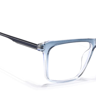 Eyejack Essentials Blue & Clear Square Eyeglasses for Men & Women (B09FCL1433-C4)