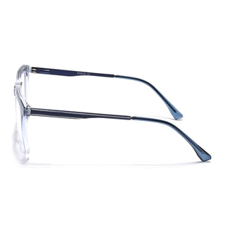 Eyejack Essentials Blue & Clear Square Eyeglasses for Men & Women (B09FCL1433-C4)