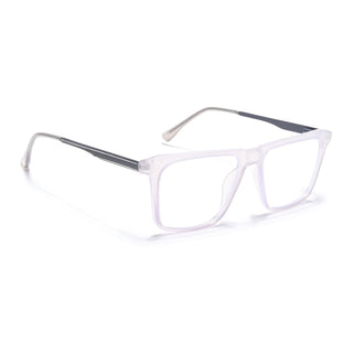 Eyejack Essentials Transparent Grey Square Eyeglasses for Men & Women (B09FCL1434-C5)