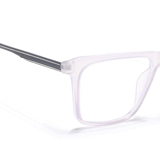 Eyejack Essentials Transparent Grey Square Eyeglasses for Men & Women (B09FCL1434-C5)