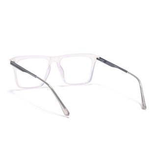 Eyejack Essentials Transparent Grey Square Eyeglasses for Men & Women (B09FCL1434-C5)