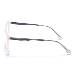 Eyejack Essentials Transparent Grey Square Eyeglasses for Men & Women (B09FCL1434-C5)