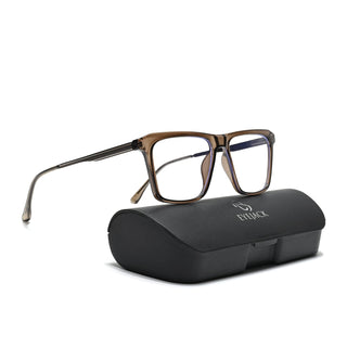 Eyejack Essentials Brown Square Eyeglasses for Men & Women (B09FCL1436-C7)