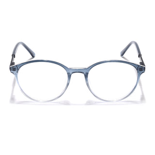 Eyejack Essentials Blue & Clear Round Eyeglasses for Men & Women (B10FCL1440-C4)