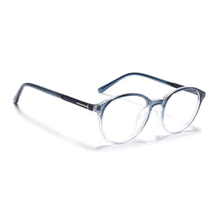 Eyejack Essentials Blue & Clear Round Eyeglasses for Men & Women (B10FCL1440-C4)