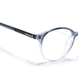 Eyejack Essentials Blue & Clear Round Eyeglasses for Men & Women (B10FCL1440-C4)