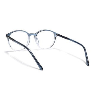 Eyejack Essentials Blue & Clear Round Eyeglasses for Men & Women (B10FCL1440-C4)