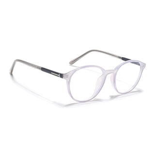 Eyejack Essentials Transparent Grey Round Eyeglasses for Men & Women (B10FCL1441-C5)