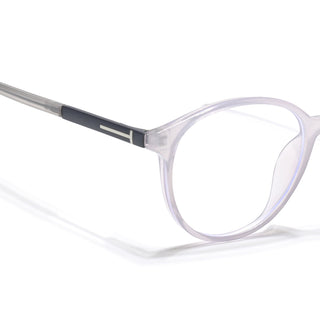 Eyejack Essentials Transparent Grey Round Eyeglasses for Men & Women (B10FCL1441-C5)